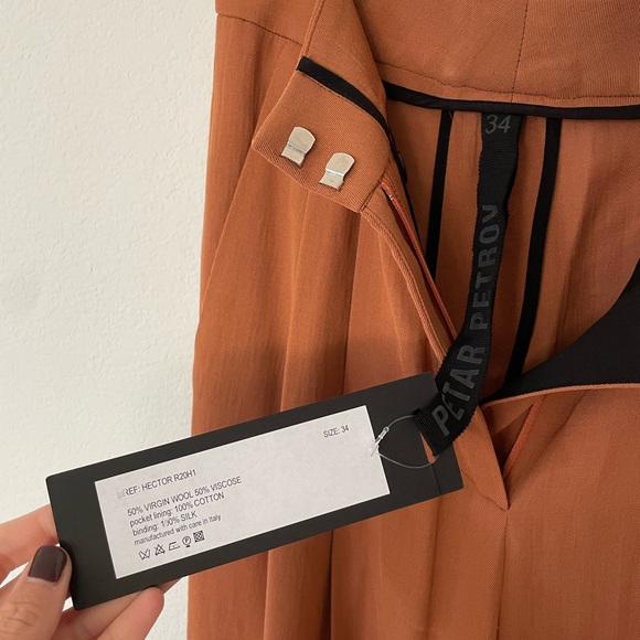 PETAR PETROV Hector Pleated Wide-Leg Pants | Size 34 | NWT - Picture 3 of 3